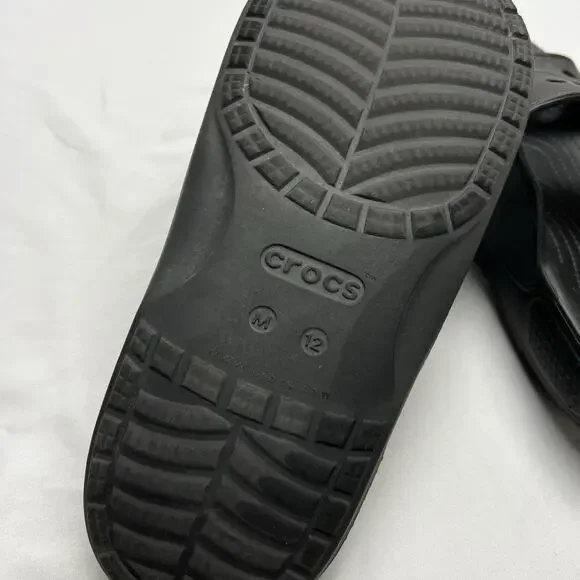 Crocs Iconic Comfort Classic Double Strap Sandals Black Men's Size 12 Women's 10 - Picture 7 of 7